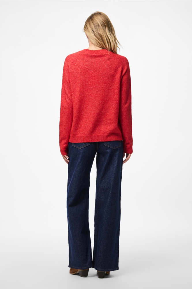 PCJULIANA LS O-NECK KNIT NOOS BC 17126277 Goji Berry